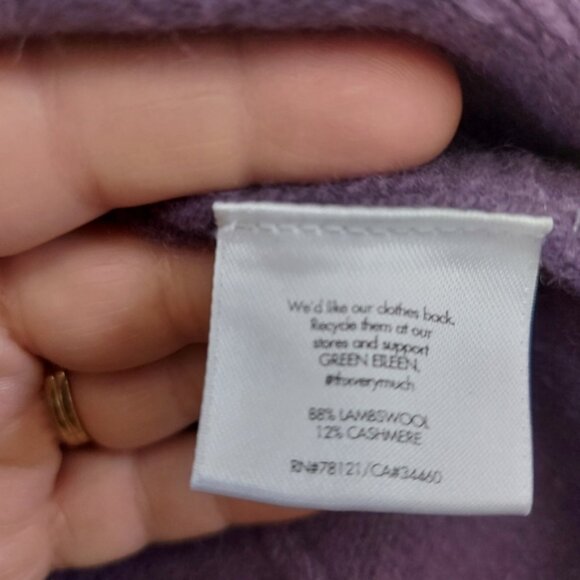 Eileen Fisher Lambswool Cashmere Cardigan Sweater Purple - Picture 6 of 9